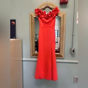 Xscape Coral Off-Shoulder Dress